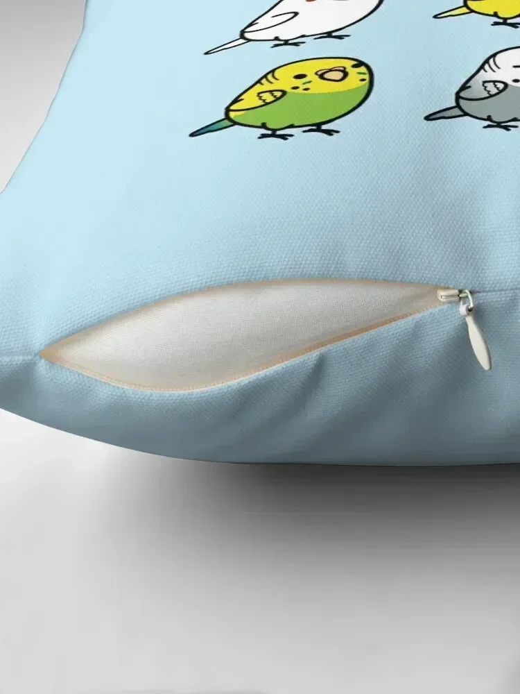 Chubby Budgies Throw Pillow Cusions Cover Room decorating items pillow