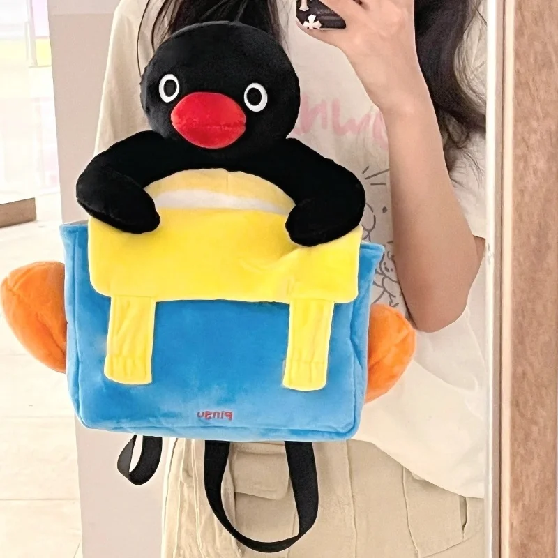 Hot Penguin Backpack Cute Little Penguin Plush Toy Doll Bag Cotton Splicing Student Large Capacity Fashion Unisex Backpack Gifts