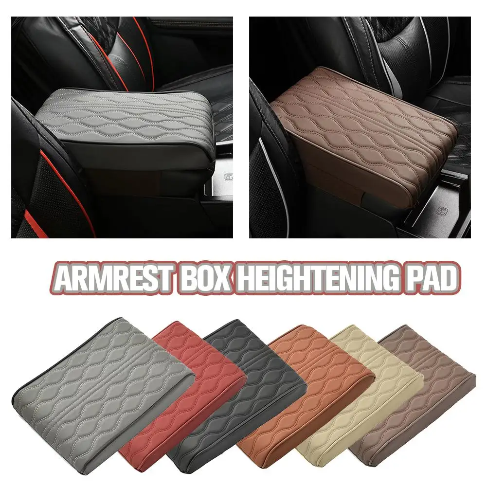موجة التطريز بولي Leather الجلود مسند ذراع السيارة حصيرة مركز وحدة التحكم حماية حامي التخزين مع مسند الذراع وسادة غطاء صندوق السيارات Cushi J9H6