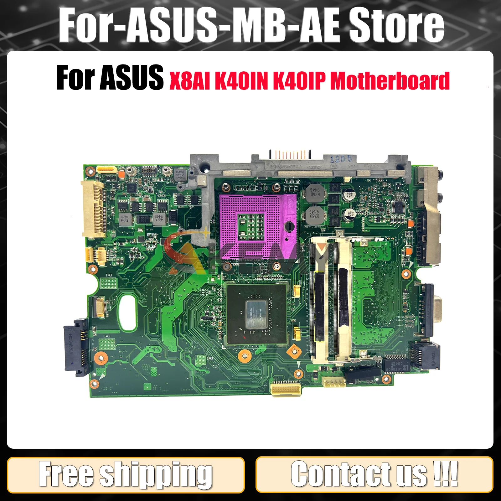 

K40IN Laptop Motherboard For ASUS K40IE K40IJ K40I K40IN K40ID X8AI Notebook Mainboard 100% tests OK fast shipping Top quality
