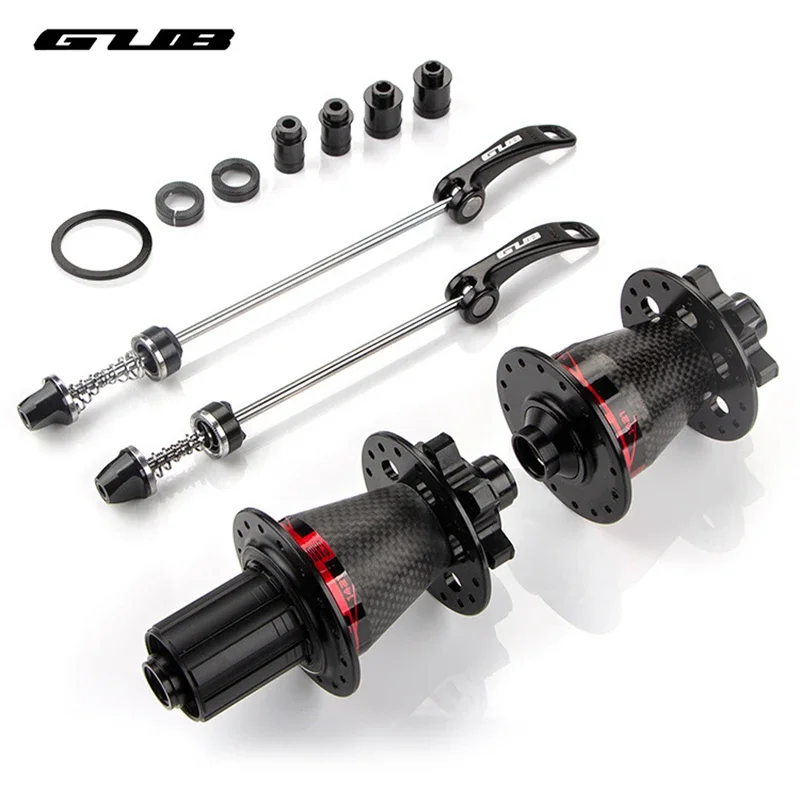 

GUB 1421 MTB Carbon Fibre Bearing Hub Compatible with 9-13 Speed Freewheel Bicycle 32H Barrel Shaft Quick Release Hubs