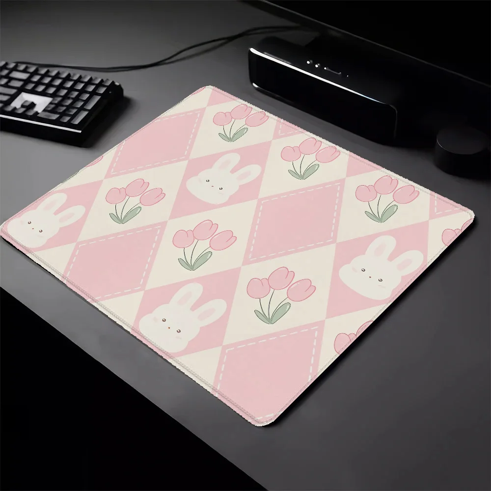 Gaming Mouse Pad Gamer Cute Bunny Pattern Computer Mat Small Pad on the Table Mausepad Deskmat Pc Accessories Mousepad Mats Pads