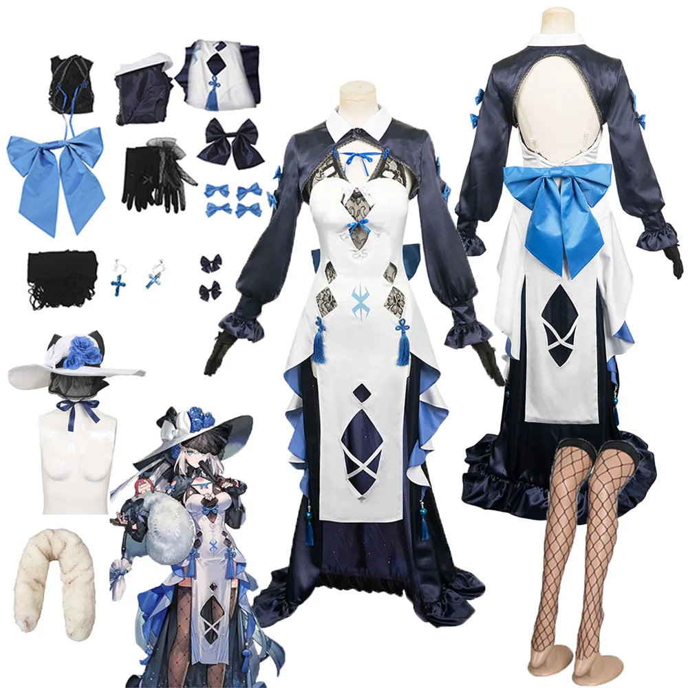 

FGO Fate Grand Order Morgan Cosplay Dress Hat Fantasia Costume For Adult Women Disguise Outfits Halloween Carnival Roleplay Suit