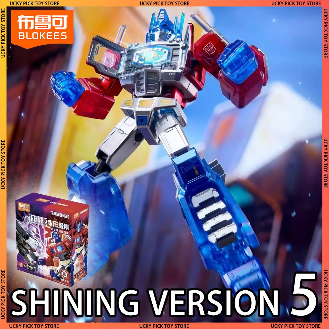 Blokees Transformers Shining Version 5 Showdown Blind Box Optimus Prime Megatron Figuras de Acción Modelos Articulados Juguetes