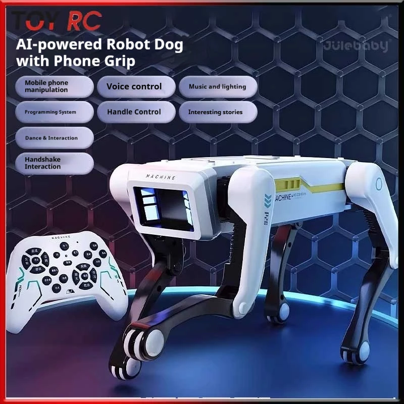 

Механическая собака-робот на радиоуправлении, многофункциональная электрическая интеллектуальная собака-робот с турелью, развивающая игрушка, бионический умный робот-игрушка, подарок
