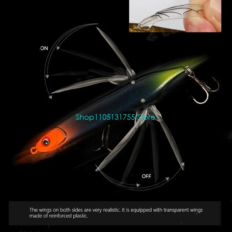 

K0EF Topwater Рыболовные приманки Приманки для стрекозы Плавающий ручей Воблер для форели Искусственная приманка с 2 тройными