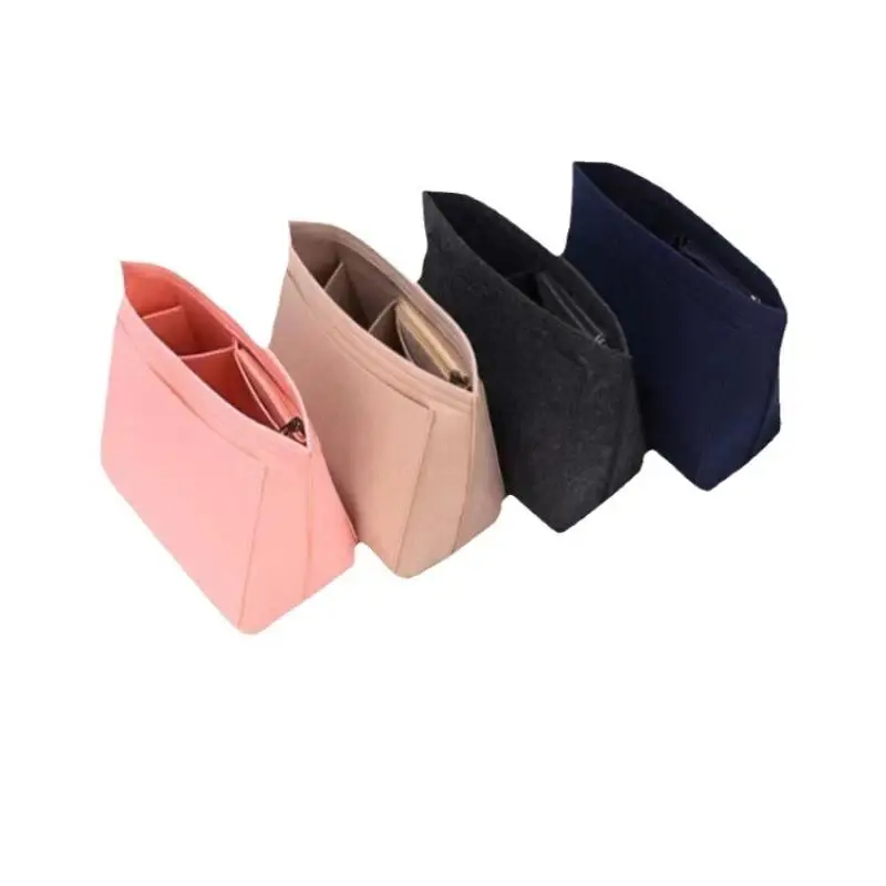 Filzeinlage für Handtaschen, Filzstoff-Kosmetiktasche, tragbarer Taschen-Organizer in Knödel-Form für Reisen – Detail 7
