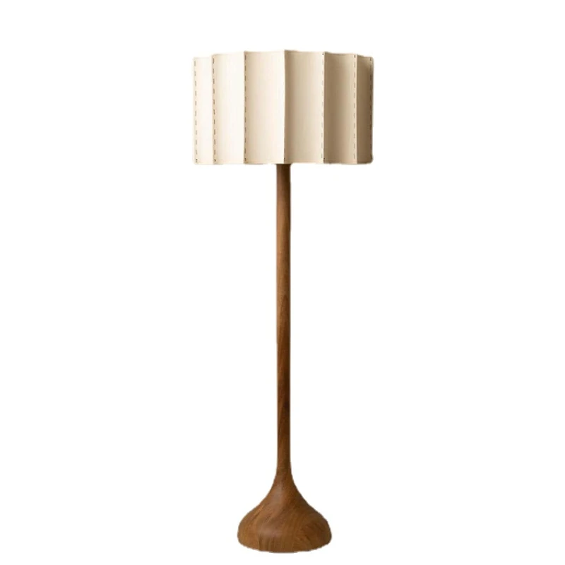 PQF Floor Lamp Living Room Bedroom Study Sofa Solid Wood Lamp Club Floor Lamp