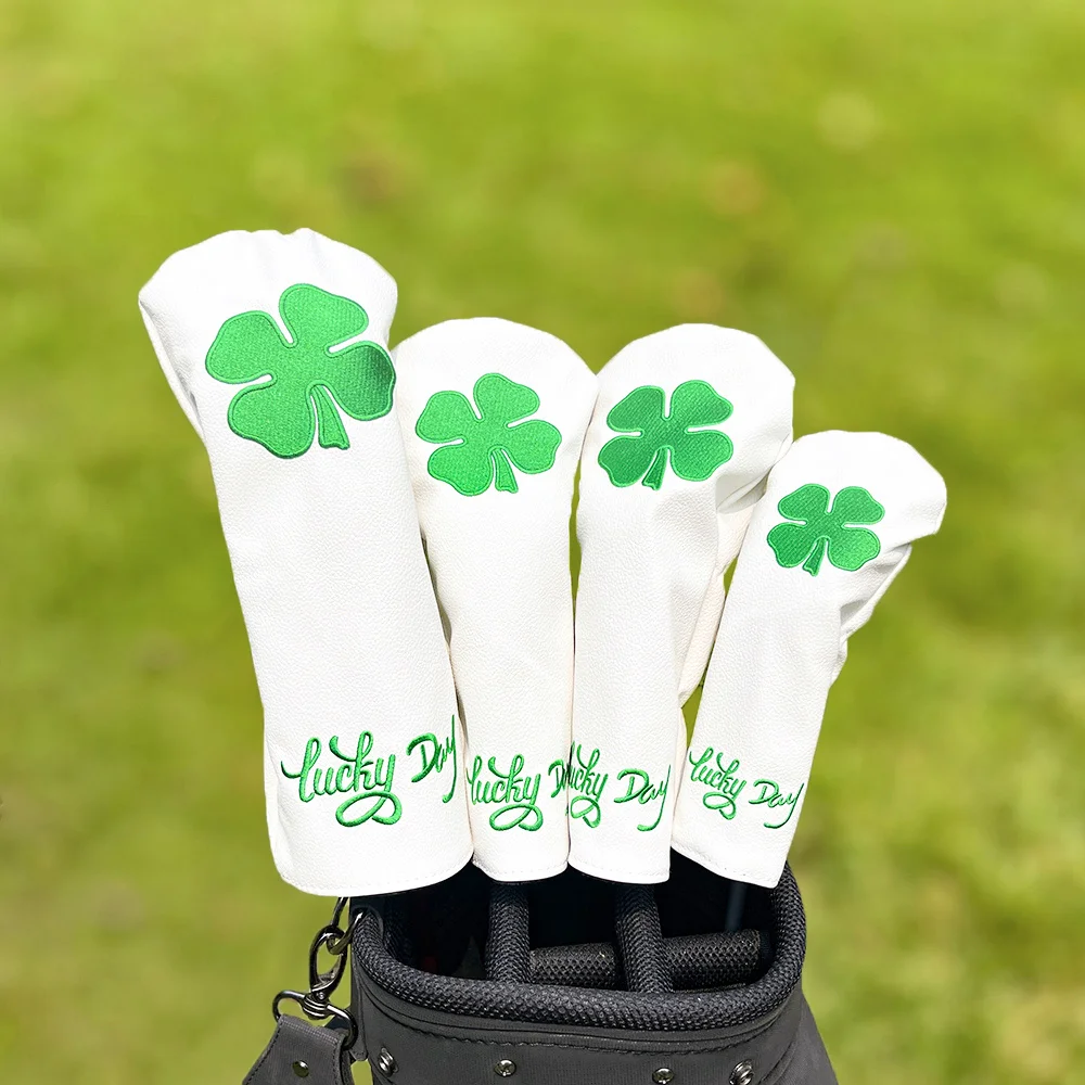 1pc/4pcs Four-leaf Clover Golf Club Head Cover - Durable, Waterproof And Secure, Golf Accessories