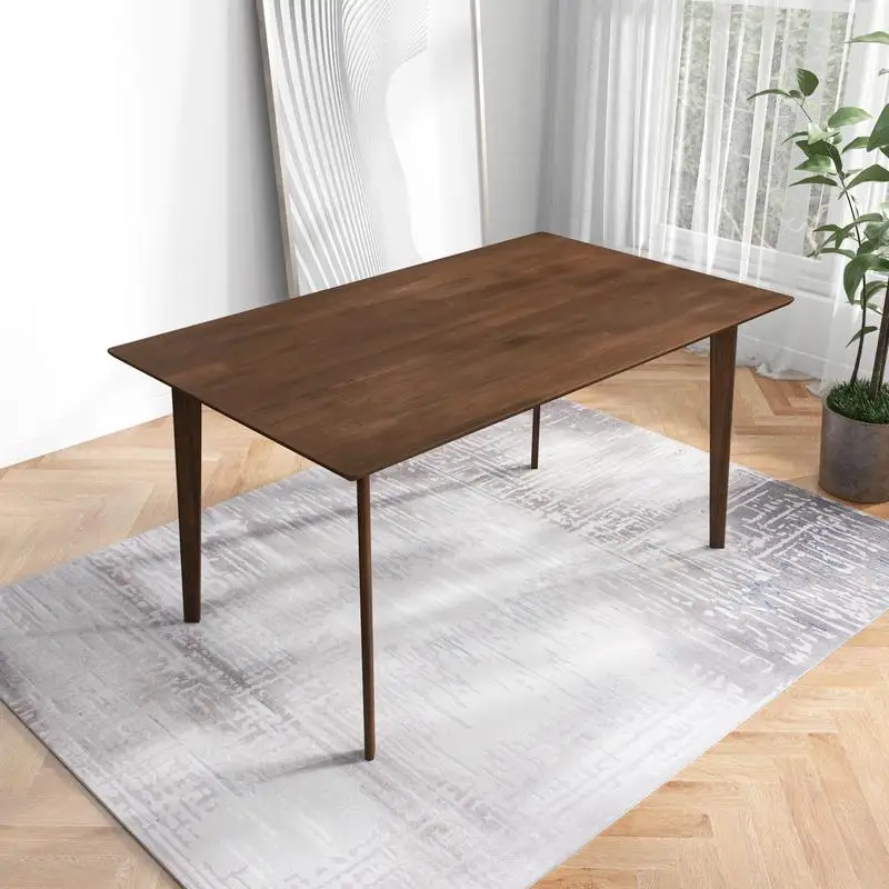 Solid Wood Dining Table - Elegant Design for Home or Restaurant Use, Durable and Sturdy Construction, Ideal for Family