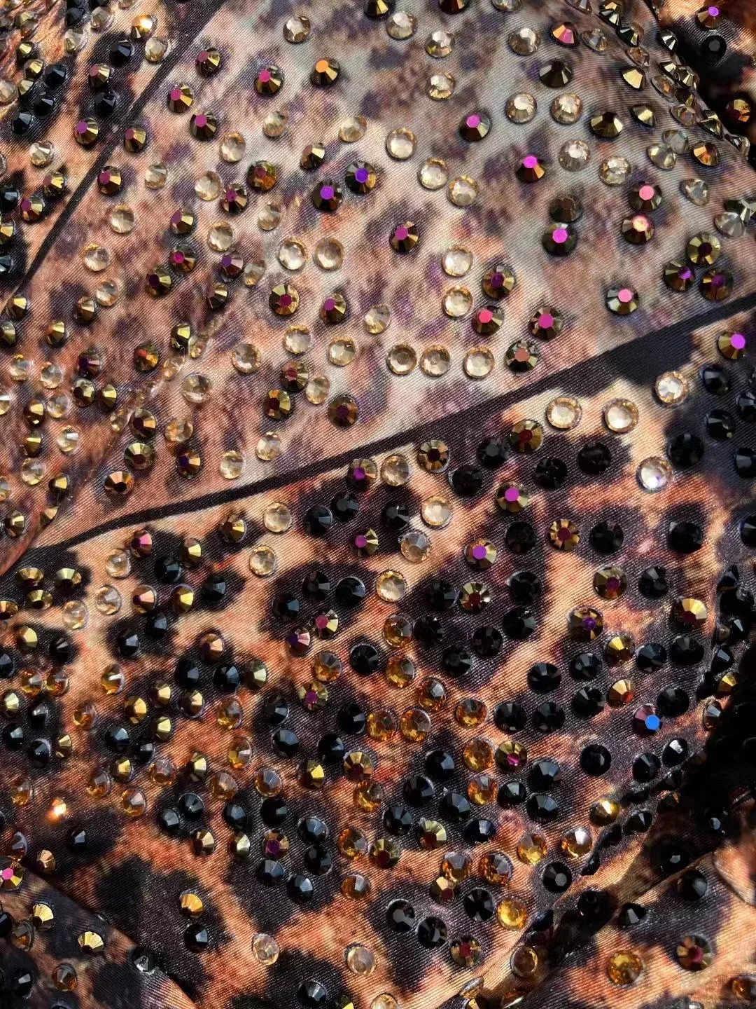 Женский сексуальный сценический комбинезон с леопардовым принтом и стразами, костюм для выступлений, вечерние костюмы для ночного клуба, Djds, танцевальный наряд, танцовщица, сценическая одежда