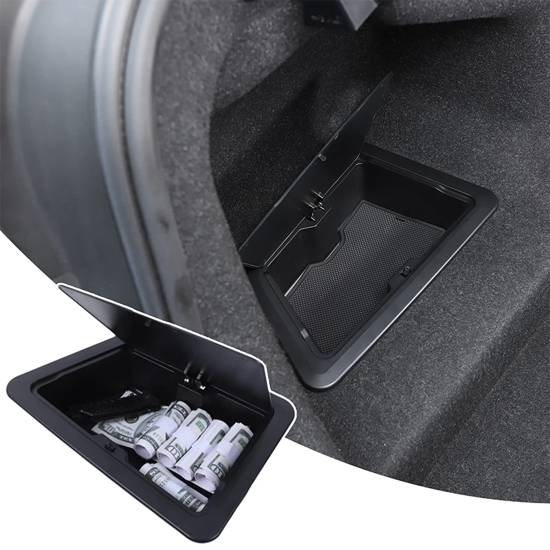 

ABS Black Car Rear Trunk Side Storage Box Organizer For BMW 5 Series G60 2024 Stowing Tidying Accessories