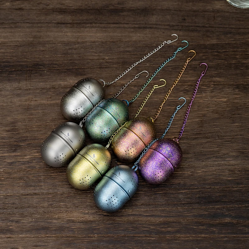 

Boundless Voyage Titanium Tea Ball Infuser Large 4cm with 11cm Chain, Fine Mesh Strainer for Loose Tea Lightweight Filter