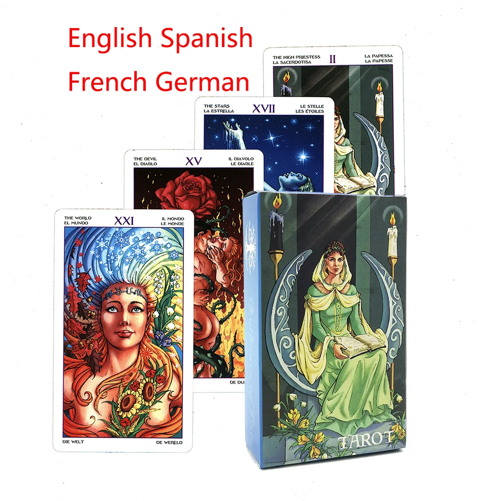 Spanish French German English Edition Affectional Divination Oracle Fate Game Wheel Of The Year Tarot Cards For Beginners Deck