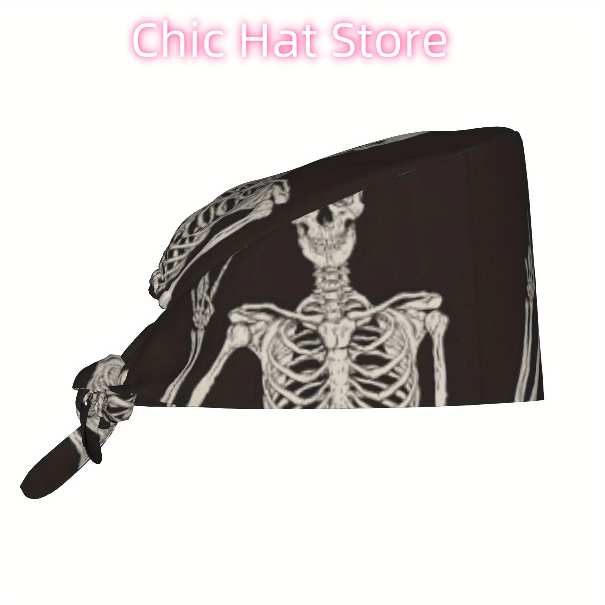 1pc of Unisex Stylish Printed Work Cap - Lightweight Adjustable Skull Cap with Tie-Back, Suitable for Nurses, Dustproof Chef And