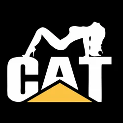 Pegatina de vinilo de Caterpillar Ute Cut para nevera, pegatina impermeable para ordenador portátil, accesorios exteriores para coche, belleza de gato y pollo