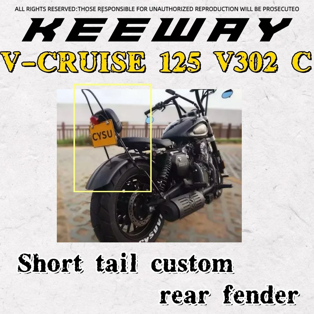 

For Keeway V Cruise 125 Keeway V302c BD300 short tail modified extended rear fender accessories bobber retro long mud tile