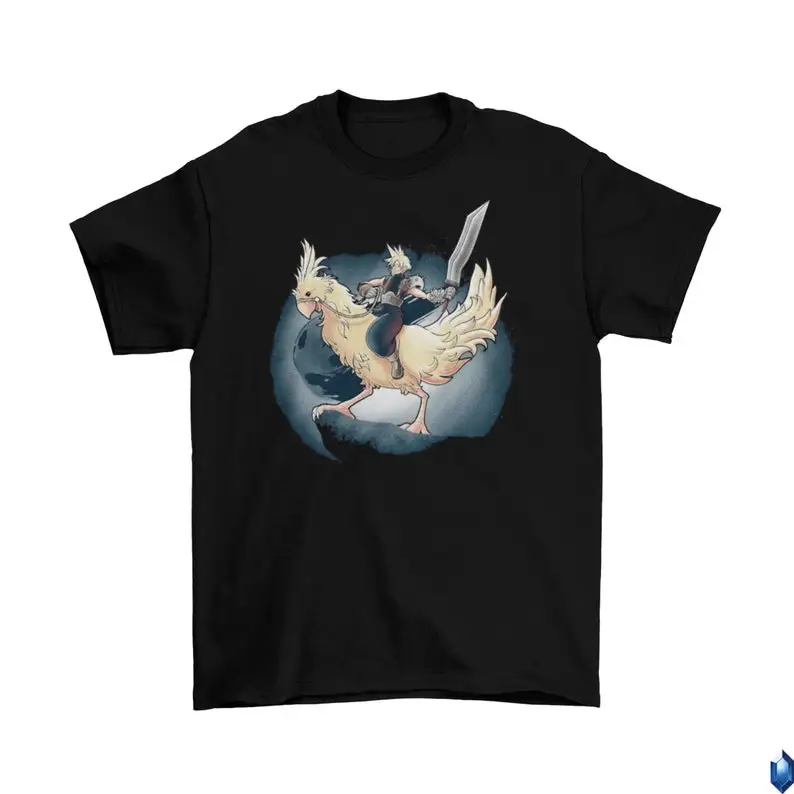 

Final Fantasy 7 Cloud Riding Chocobo T-Shirt Unisex Cotton Funny FF7 VII Game 2022