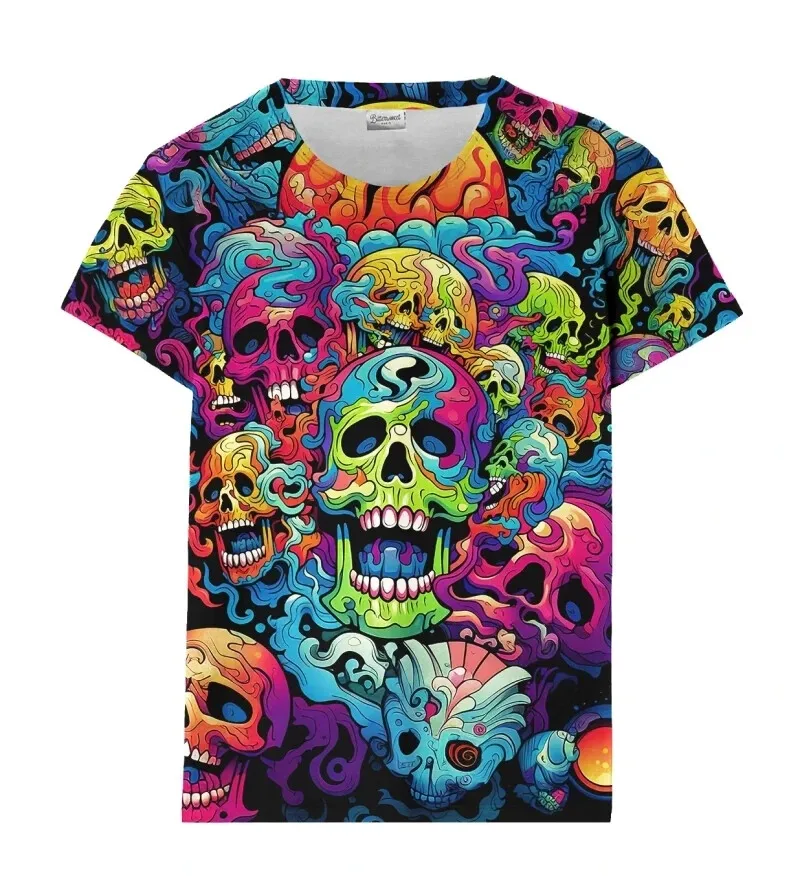 New Cool Graffiti 3D Printed T-shirt Hip-hop Chroma Round Neck Short-sleeved Street Painting Fashion Men's Women's Tops Clothing