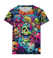 New Cool Graffiti 3D Printed T-shirt Hip-hop Chroma Round Neck Short-sleeved Street Painting Fashion Men's Women's Tops Clothing