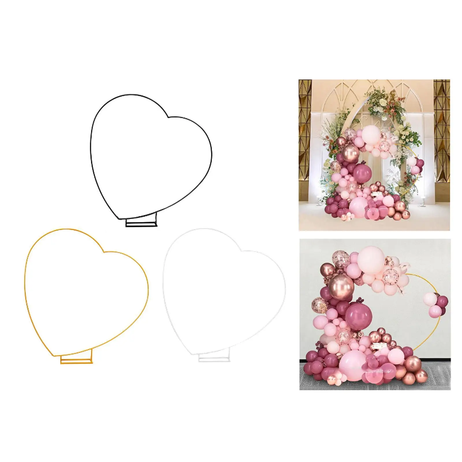 

Balloon Arch Metal Floral Hoop Large Heart Shaped Wire Wreath over The Table Rod