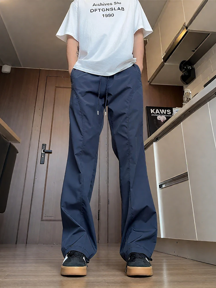 

Qui Dry прямые мужские летние тонкие американские функциональные рабочие брюки-карго свободного покроя повседневные брюки синего цвета