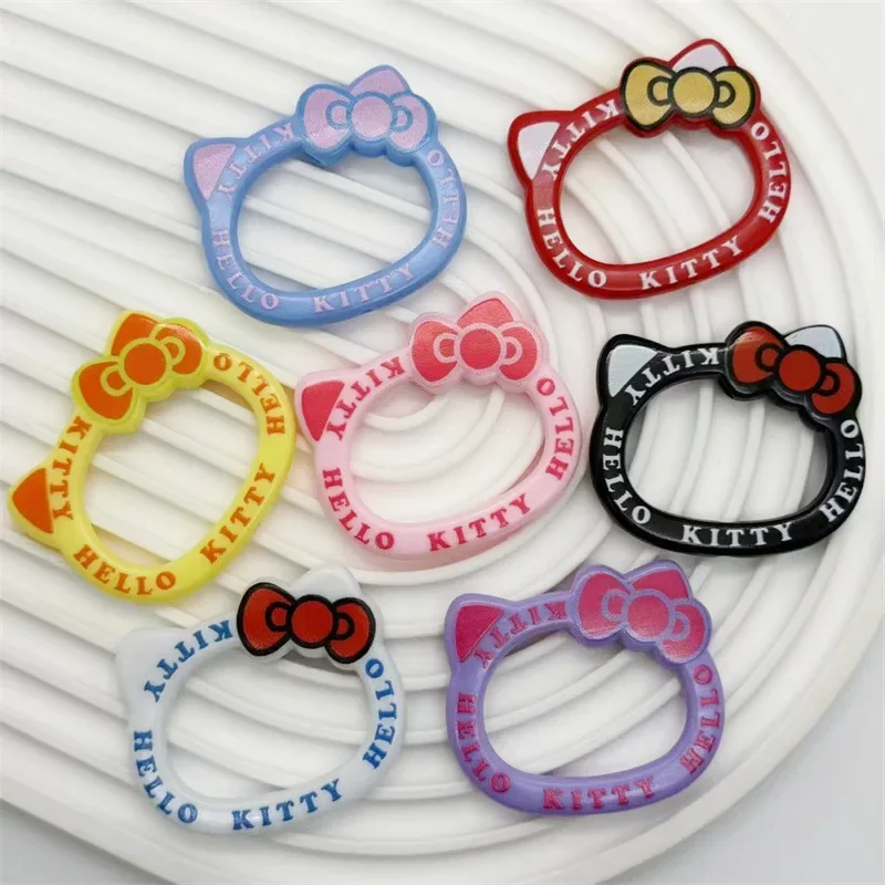 

100pcs Hello Kitty Accessories Kawaii Anime Acrylic Printed DIY Keychain Backpack Women Supplies Decoration Girl Gift Wholesale