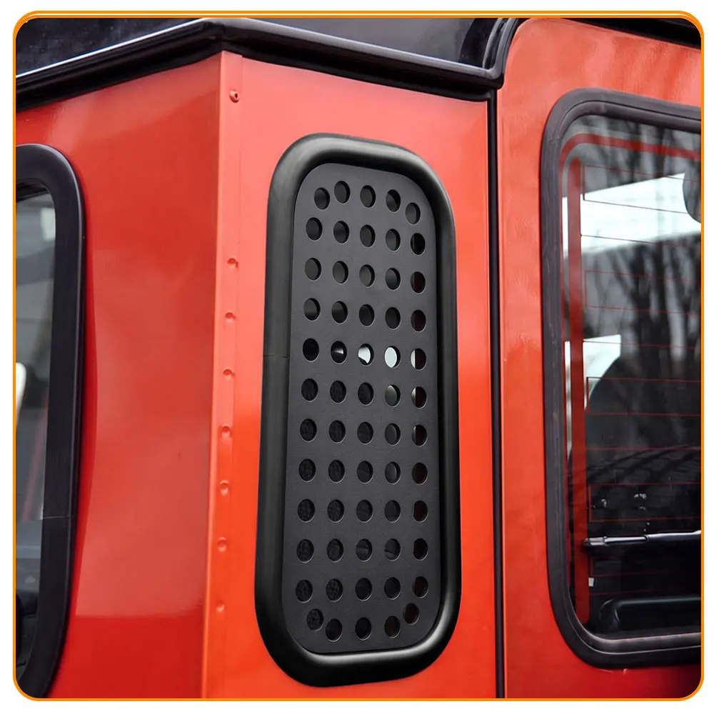 For Land Rover Defender 90 110 130 2004-2018 Alloy Black Car Rear Roof Door Side Window Glass Protection Panel Car Accessories view 6