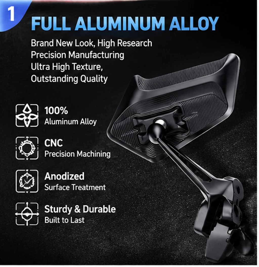 No Blind Spot CNC Motorcycle All Metal Bule glass Mirror Wtih LOGO For YAMAHA VMAX 1200 1985-2008 V-MAX V MAX 1200