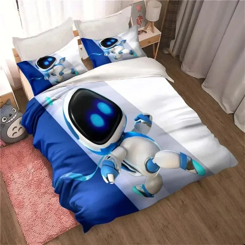 Astro Bot Cute Cartoon Bedding Set Duvet Set Single Double Bed King Size Bed Set Adult boys Bedroom Duvet Cover Pillow Case