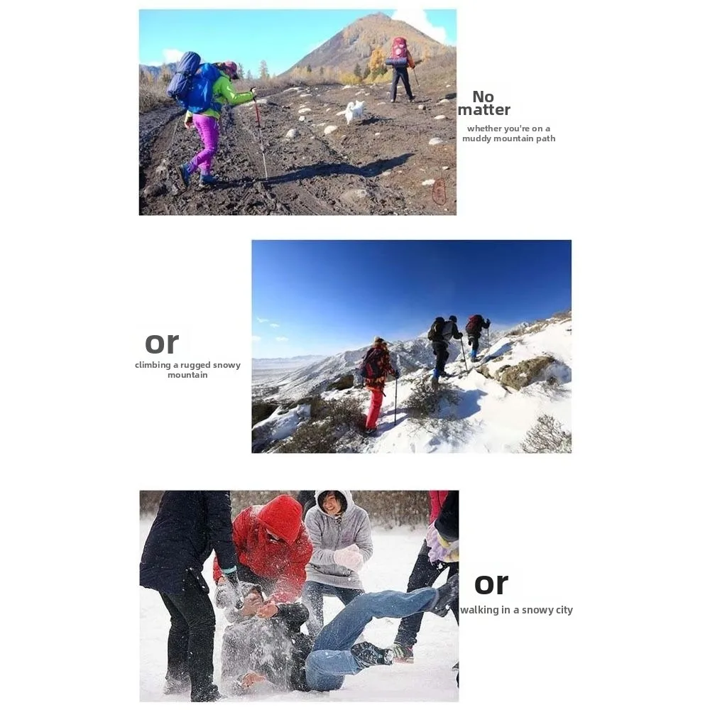 耐久性のある8/10歯アイスシューズスパイク滑り止め軽量アイスグリッパー氷雪靴スパイク登山用アイゼン