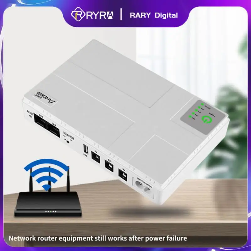 RYRA Rute Portabel Mini 10400MAh UPS 5V-24V Catu Daya Tak Terputus untuk Router WiFi Adaptor Daya Siaga Kapasitas Besar