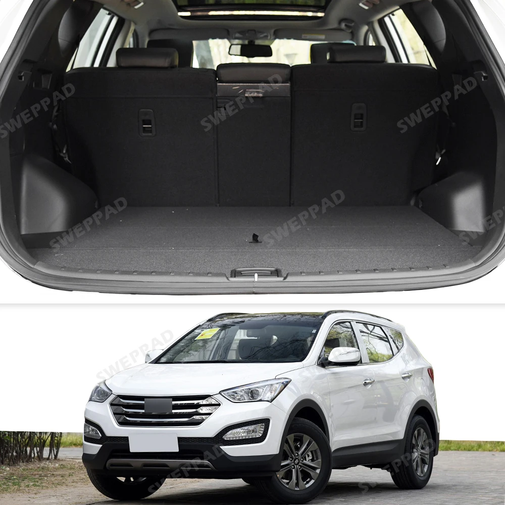 

Коврик в багажник, совместимый с 5 сиденьями Hyundai Santa Fe 2013-2018 17 16 15, коврик в багажник (и задний левый и правый боковой коврик), вкладыши багажника