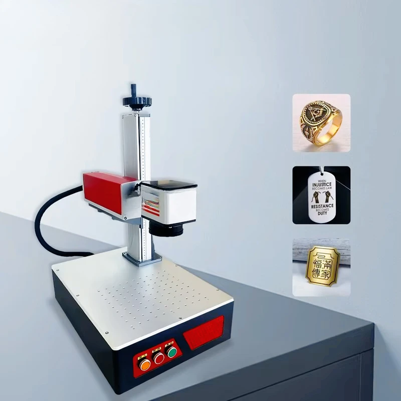 

JUNFEI Fiber Optic Marking Machine 20W 30W for CNC Mini Portable Air Cooled Engraver for Jewelry Packaging