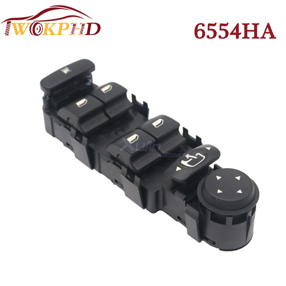 6554HA 6554.HA For Citroen C4 2004-2015 NEW Front Left Electric Power Window Control Switch Master Lifter Button 6554GZ 6554.GZ