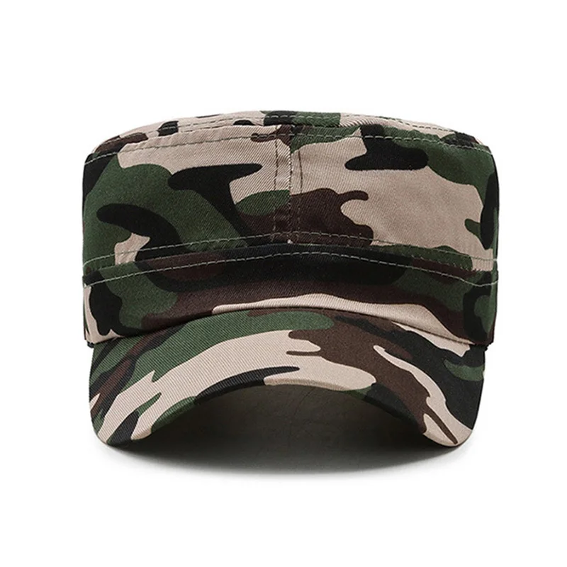 Chapéu de sombrinha clássico masculino chapéu de pesca exterior Flat Top Caps de lazer boné de beisebol de camuflagem masculina chapéu de sol ajustável, atacado