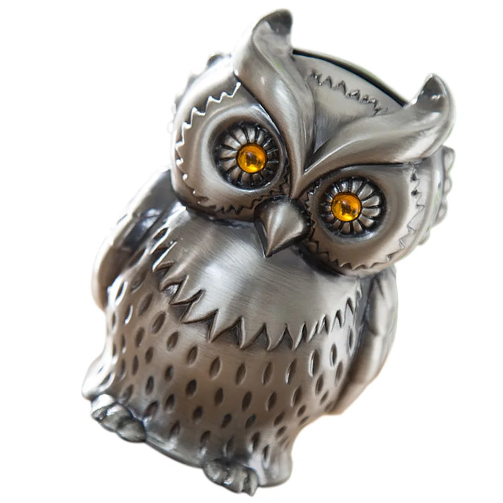 

1pc Owl Shaped Piggy Bank Retro Zinc Alloy Coin Bank for Adults Home Decor Money Jar Gifts Valentine Birthday