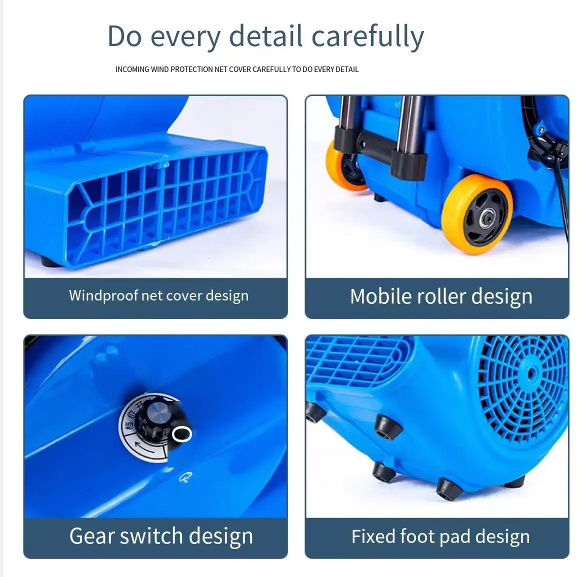 2025Mobile Carpet Floor Blow Dryer Hotel Shopping Mall Powerful Floor Blowing MachineCommercial Toilet Dehumidification Blower