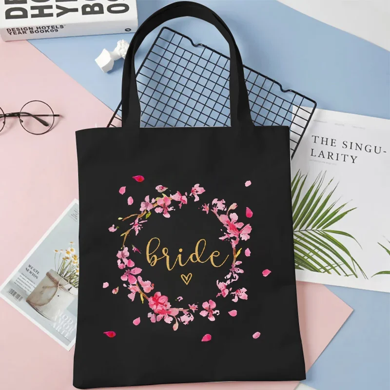 Hen Party Wedding Party Tote Bag Women Totebag Shoulder Bag Bachelorette Party Team Bride Handbag Reusable Shopping Beach Bag