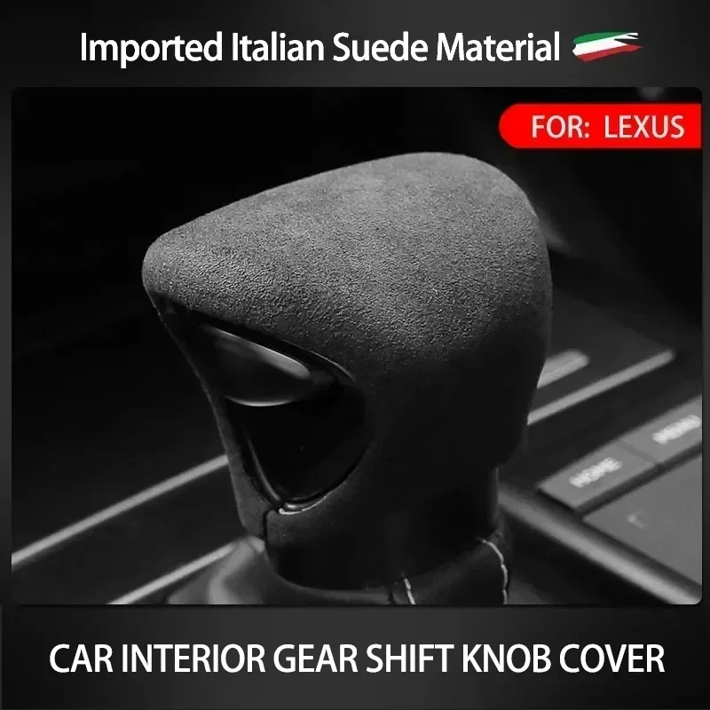 

For Lexus ES UX NX RX IX GS Alcan tara Car Lever Stick Gear Shift Knob Cover Protective Shell Trim Interior Supplies Parts