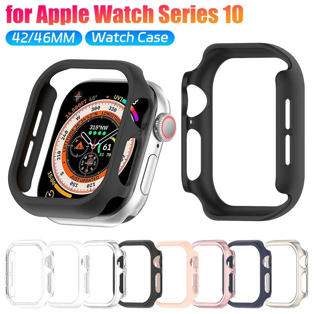 For Apple Watch Series 10 42/46MM Samrt Watch Bumper Protective Cover Watch Bumper Protector Anti-scratch Hollow Screen Case