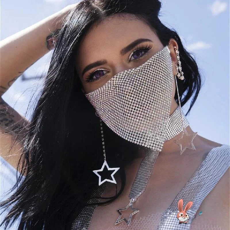 

Хэллоуин Sparkling Diamond e Mask Клубная ночная маска для лица Танец живота Godd Veil Женский летний костюм больших размеров