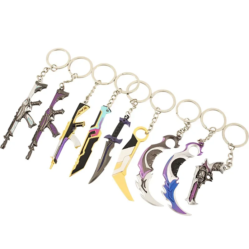 Valorant Weapon Keychains Prime Collection Karambit Vandal Model Reaver Knife Metal Game Peripheral Mini Sword Keychains Toys