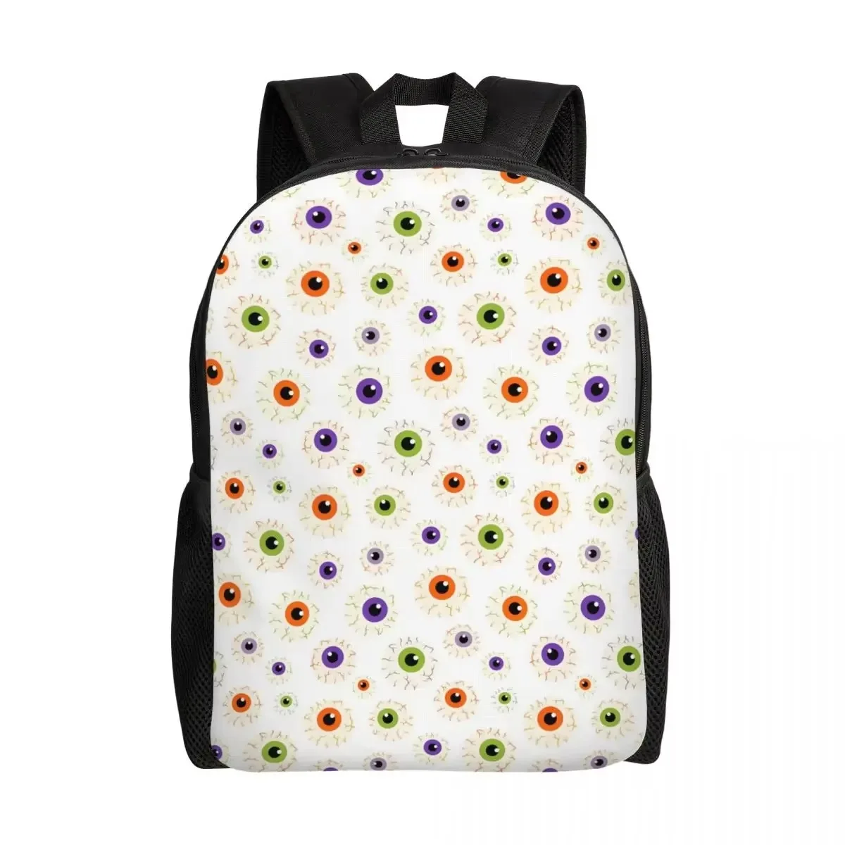 Custom Creepy Eyeballs Travel Backpack Men Women School Laptop Bookbag Halloween Party Hollow College Student Daypack Bags