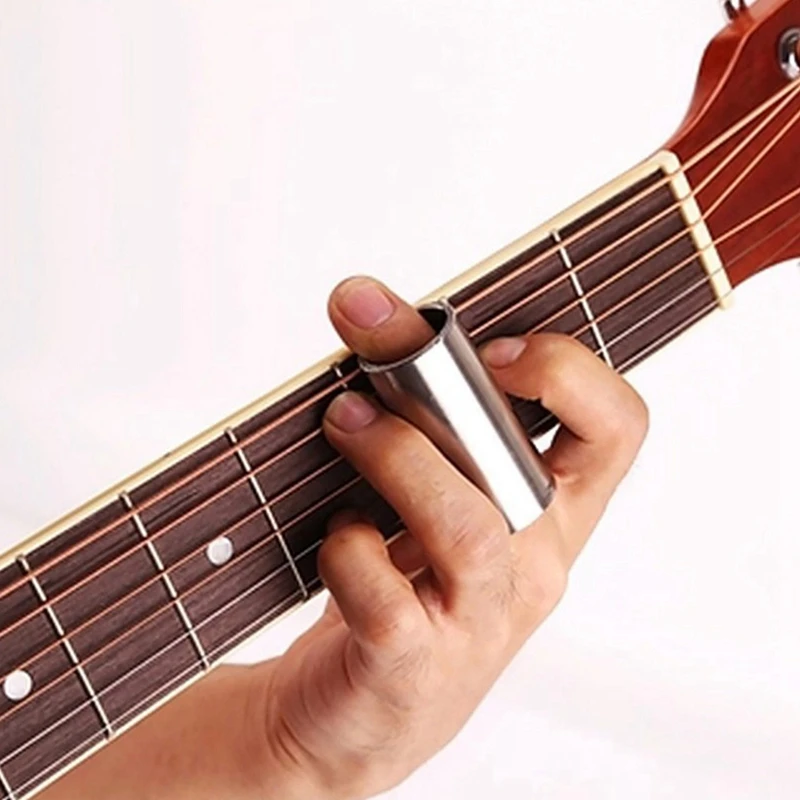 Besi tahan karat gitar logam Slide Slider jari kludge String Slide nada untuk gitar senar instrumen aksesoris