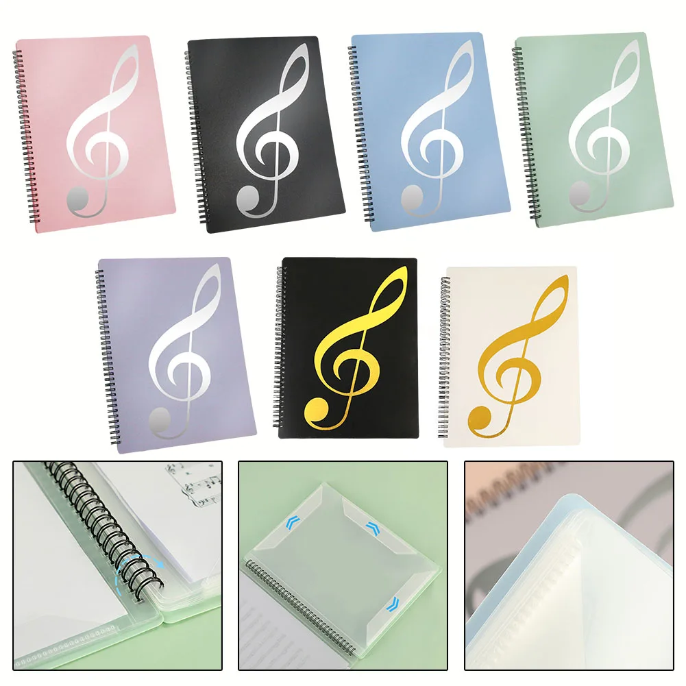 Flexible 40 Pages Piano Music Score Folder A4 Music Book Clip Sheet Note Folder Piano Paper Sheets Music Score    New