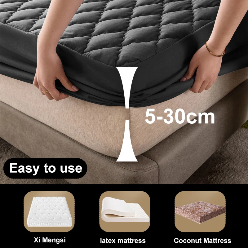 New Waterproof Bedspread On The Bed King Size Bed Cover Pattern Quilted Mattress Pad Washable Mattress Protector For Home Hotel