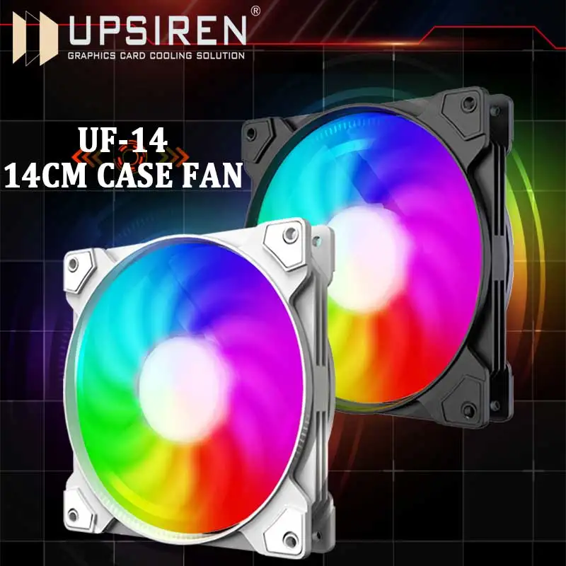 

UPSIREN UF-14 Case fan 14cm 5V 3Pin ARGB and 4Pin PWM High performance mute cooling fan Halo light effect