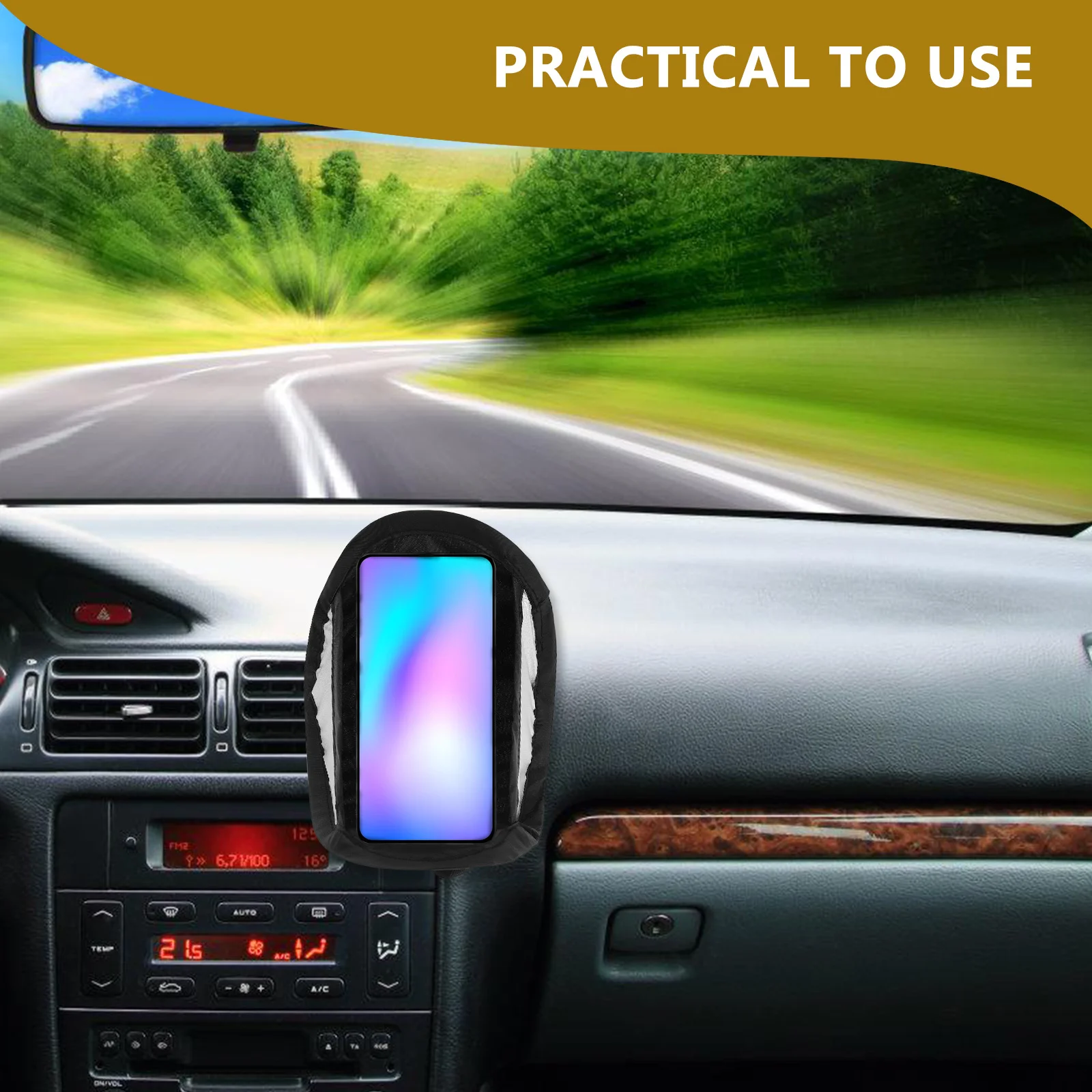 Osłona przeciwsłoneczna na telefon samochodowy, montowana na desce rozdzielczej, odporna na temperaturę, chroniąca telefon przed słońcem, do użytku w samochodach i motocyklach.