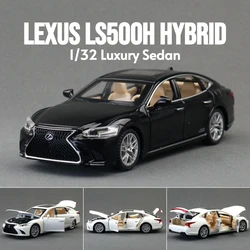 1/32 Lexus LS500H Toy Car For Children Diecast Miniature Model Pull Back Doors Openable Sound & Light Collection Gift for Boy